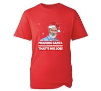 Sarcastic Christmas Jokes T-Shirt Xmas Santa Claus Keane Roy Spoof Festival Gift Tshirt Football Friend Tee Unisex Kids Adult Top (Red, L)