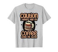 Sarcastic Coffee Awake Mornings Tee Funny Design T-Shirt, Men, Silver Grey, Small