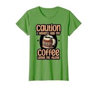 Sarcastic Coffee Awake Mornings Tee Funny Design T-Shirt, Women, Grass Green, XX-Large