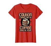 Sarcastic Coffee Awake Mornings Tee Funny Design T-Shirt, Women, Red, Medium