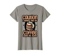 Sarcastic Coffee Awake Mornings Tee Funny Design T-Shirt, Women, Slate Grey, Large