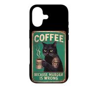 Sarcastic Coffee Cat Coffee because murder is wrong Men Dads Case for iPhone 17