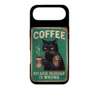 Sarcastic Coffee Cat Coffee because murder is wrong Men Dads Case for iPhone Air