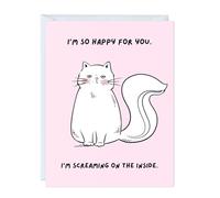 Sarcastic Congratulations Card - Funny Greeting Card, For Achievements, Milestones, Birthdays, Promotions, Cheeky Card for Friends, Colleagues, Him Her, Blank Inside (Screaming On The Inside.)