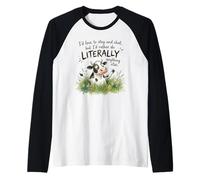 Sarcastic Cow Literally Anything Else Funny Saying Raglan Baseball Tee