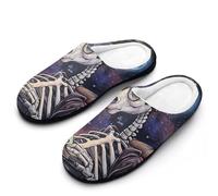 Sarcastic Donkey Skeleton Men's Cotton Slippers Memory Foam Warm House Shoes for Indoor Outdoor 13-14（46-47）