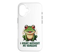 Sarcastic Frog I Exist Without My Consent Meme Case for iPhone 16