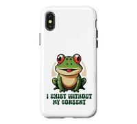 Sarcastic Frog I Exist Without My Consent Meme Case for iPhone X/XS