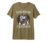 Sarcastic Fueled by Crayons Grunt Dad Military Soldier Meme Premium T-Shirt