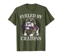 Sarcastic Fueled by Crayons Grunt Dad Military Soldier Meme T-Shirt