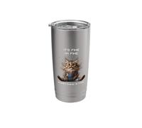 Sarcastic Funny Cat It's Fine I'm Fine Stainless Steel Insulated Tumbler