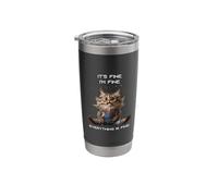 Sarcastic Funny Cat It's Fine I'm Fine Stainless Steel Insulated Tumbler
