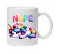 Sarcastic Funny Novelty Ceramic Mug with Hilarious Quotes - Various Designs Boxed and Ready for Gifting Reusable Drinkware Coffee Cup (Nope Unicorn)