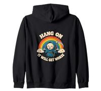 Sarcastic Grim Reaper Hang On It Will Get Worse Funny Ironic Zip Hoodie