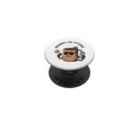 Sarcastic Grumpy Coffee Mug Anti-Morning Vibes Cartoon Art PopSockets Adhesive PopGrip