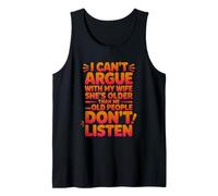 Sarcastic Husband Humor Older Wife Marriage Quote Design Tank Top