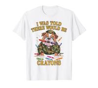 Sarcastic I was Told There BE Crayons Jarhead MRE Eater Joke Value Graphic T-Shirt, Men, White, XL