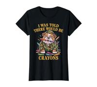 Sarcastic I was Told There BE Crayons Jarhead MRE Eater Joke Value Graphic T-Shirt, Women, Black, L