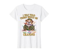 Sarcastic I was Told There BE Crayons Jarhead MRE Eater Joke Value Graphic T-Shirt, Women, White, L