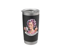 Sarcastic Lady Curlers Tea Middle Finger Print Stainless Steel Insulated Tumbler