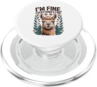 Sarcastic Llama Pretending All Is Well Floral Design PopSockets PopGrip for MagSafe