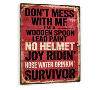 Sarcastic Metal Sign Dont Mess With Me Cook Vintage Tin Sign for Kitchen Dining Room Pantry Wall-Art 8 X 12 inch