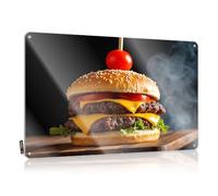 Sarcastic Metal Signs A Juicy Burger With Cheese, Lettuce, Tomato, And A Cherry On Top. Tin Sign Backyard Bar Sign Funny Kitchen Decor(30X40CM)