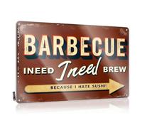 Sarcastic Metal Signs Barbecue Brew: No Sushi Allowed! Tin Sign Tinsign Decor Funny Sogns(30X40CM)