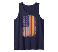 Sarcastic Mexican Roots USA Serape Flag American Grown Tank Top