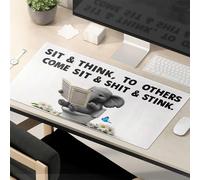 Sarcastic Mouse Pad Elephant Reading On Toilet: A Humorous Scene Mouse Pad Office Desk Mat Funny Office Supplies