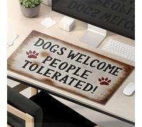 Sarcastic Mouse Pad Welcome Dogs, Tolerate People Sign Mouse Pad Mousepads Funny Mouse Pads For Desk