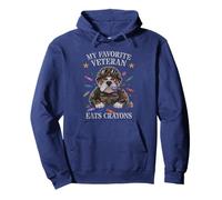 Sarcastic MY FAVORITE VETERAN EATS CRAYONS Jarhead Family Pullover Hoodie