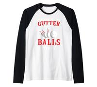 Sarcastic My Mind's in The Gutter But My Balls aren't Bowler Raglan Baseball Tee