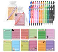 Sarcastic Notepad Set - Funny Quotes Ballpoint Pen Humorous Sticky Notes Fun Stationery Gift Goodbye Gift for Colleagues Resigning Teachers and Nurses Office Cultural and Creative Supplies