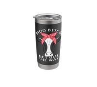 Sarcastic Pun Cow Design - Moo Bitch Get Out The Way Stainless Steel Insulated Tumbler