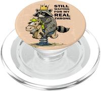 Sarcastic Raccoon King Awaits Real Throne Humor PopSockets PopGrip for MagSafe