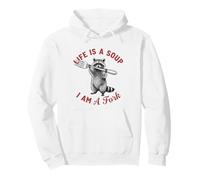 Sarcastic Raccoon Life Is A Soup I-Am A Fork Meme Animal Pullover Hoodie