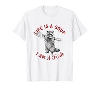 Sarcastic Raccoon Life is A Soup I-Am A Fork Meme Animal T-Shirt