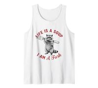 Sarcastic Raccoon Life is A Soup I-Am A Fork Meme Animal Tank Top