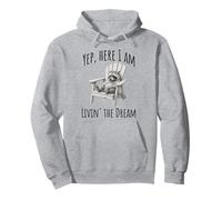 Sarcastic Raccoon Yep, Here I Am Living the Dream Snarky Pullover Hoodie