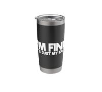 Sarcastic Saying Sarcasm Funny I’m Fine It’s Just My Face Stainless Steel Insulated Tumbler