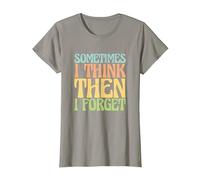 Sarcastic Saying Sarcasm Sometimes I Think Then I Forget T-Shirt, Women, Slate Grey, 3X-Large