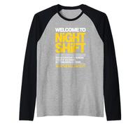Sarcastic Third Shift Routine for Tired Warehouse Staff Raglan Baseball Tee