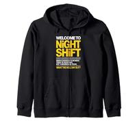 Sarcastic Third Shift Routine For Tired Warehouse Staff Zip Hoodie