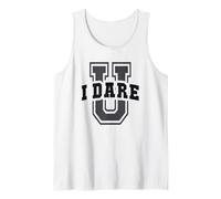 Sarcastic University I Dare You Run Baseball Catcher Tank Top