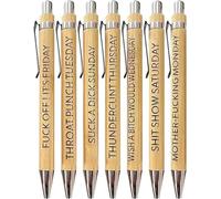 Sarcastic Weekly Bamboo Sarcastic Pens, Homezo Sarcastic Weekly Mood Pens, Sarcastic Weekly Mood Ballpoint Pen, Charmhuts Engraved Pens, Ultimate Bamboo Pens, Funny Seven Days of the Week Pens