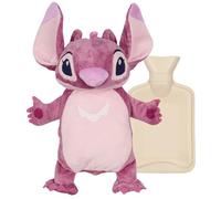 sarcia.eu Angel Lilo and Stitch Hot Water Bottle with Soft Cover, Natural Rubber 1L