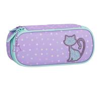 sarcia.eu Compartmental School Pencil case, Spacious Pouch, Oval, for Girls 22x10x5cm (Kitten)