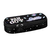 sarcia.eu Disney Stitch COMPARTMENTS School Pencil case, Oval Sachet for Girls, Black 5x22x10cm (Stitch Compartmental A)