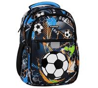 sarcia.eu Football STIFFENED school backpack for a football player, BACKPACK for a boy with reflectors THREE compartments 38x25x18cm (Football A)